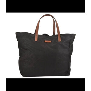 Authentic GUCCI Vintage Tote Hand Bag GG Nylon Leather